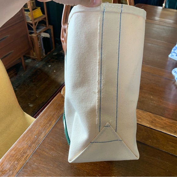 LL Bean canvas Leather Boat Tote - Rare - Picture 2 of 7